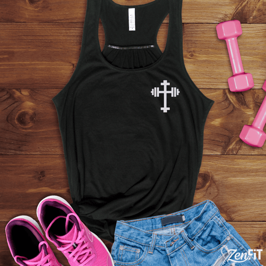 Christian Barbell Cross Tank Top
