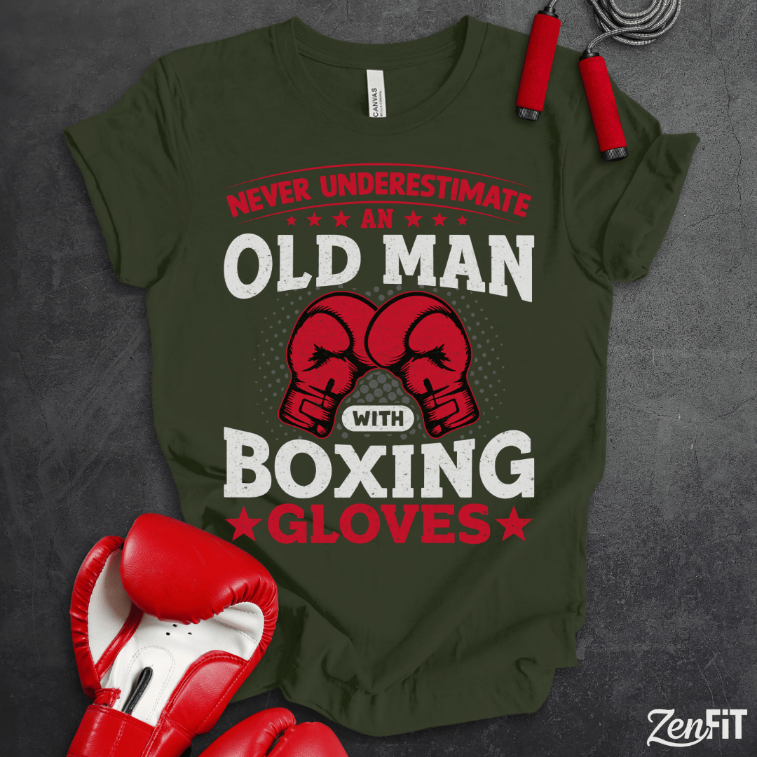Old Man With Boxing Gloves T-Shirt