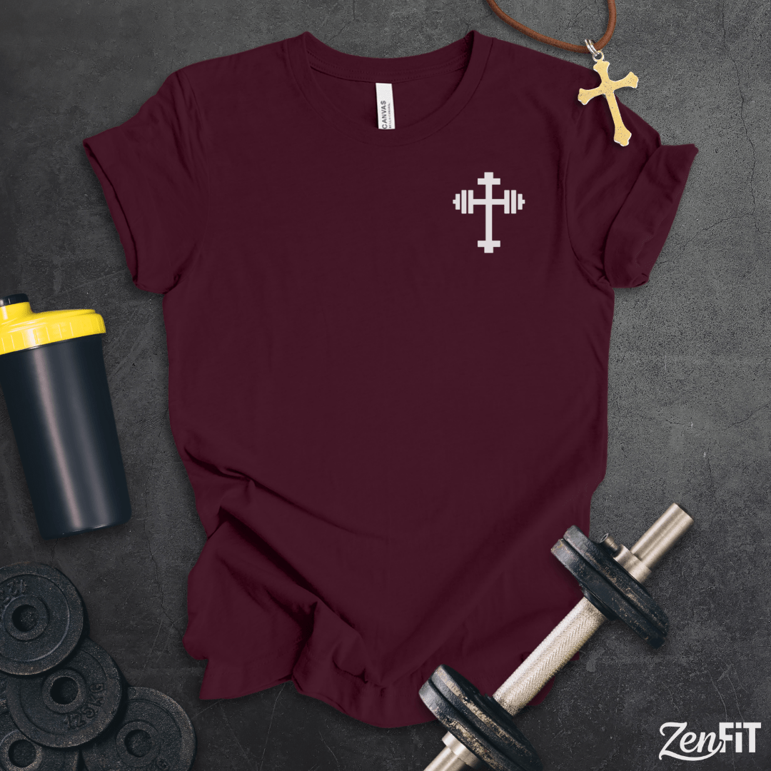 Christian Barbell Cross T-Shirt