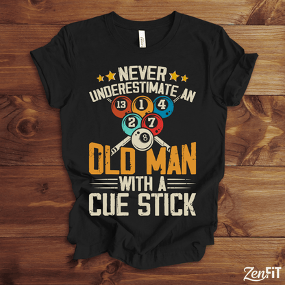 Old Man With A Cue Stick Pool T-Shirt