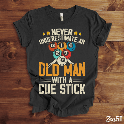Old Man With A Cue Stick Pool T-Shirt