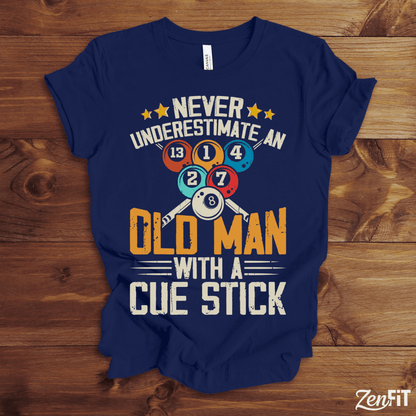 Old Man With A Cue Stick Pool T-Shirt