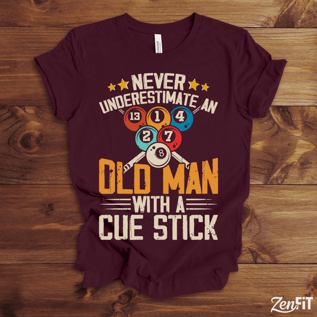 Old Man With A Cue Stick Pool T-Shirt