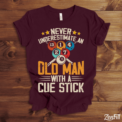 Old Man With A Cue Stick Pool T-Shirt
