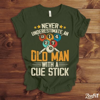 Old Man With A Cue Stick Pool T-Shirt