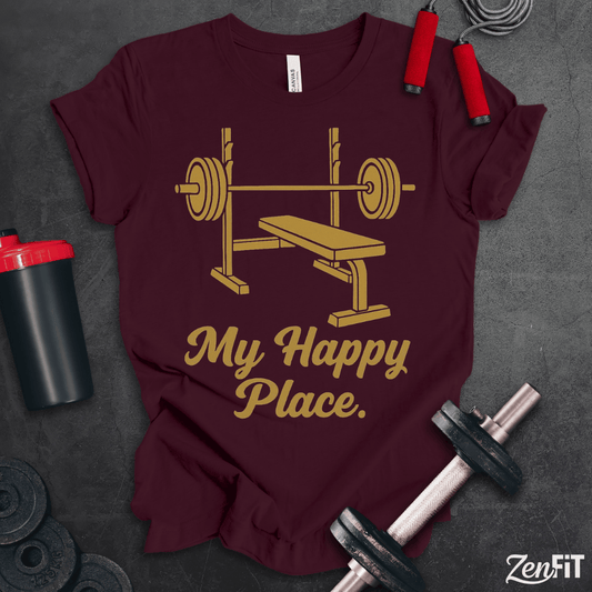 My Happy Place Bench Press T-Shirt