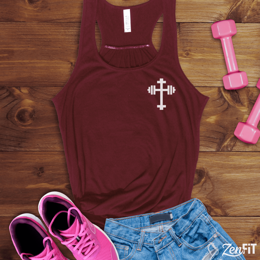 Christian Barbell Cross Tank Top