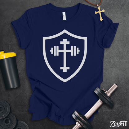 Shield Barbell Cross T-Shirt