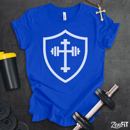 Shield Barbell Cross T-Shirt