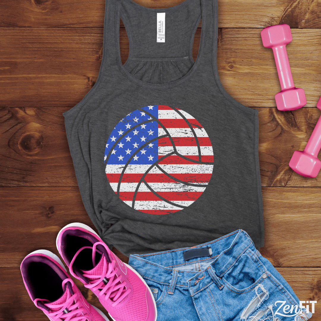 USA Flag Volleyball Tank Top