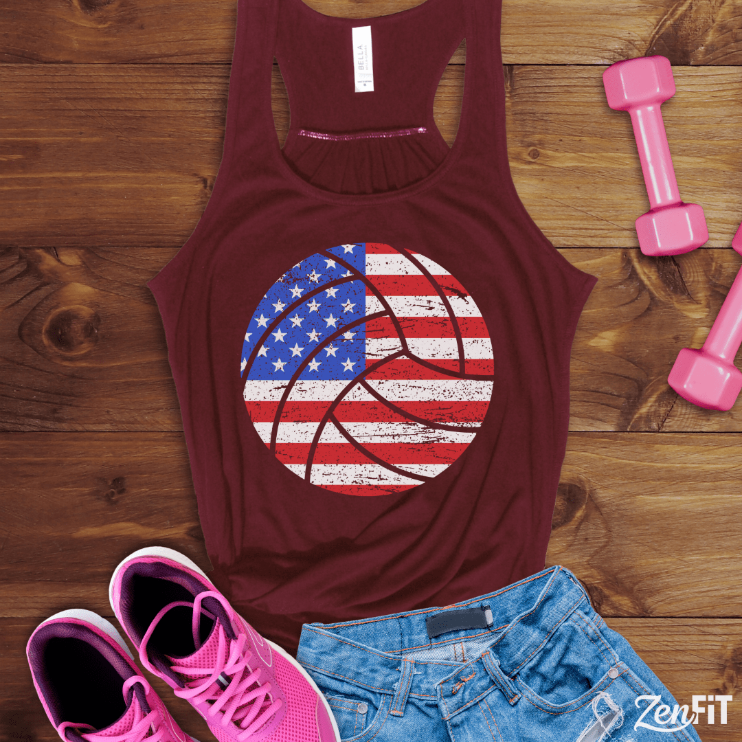 USA Flag Volleyball Tank Top
