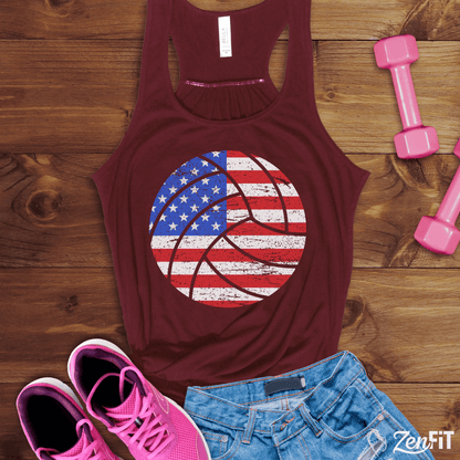 USA Flag Volleyball Tank Top
