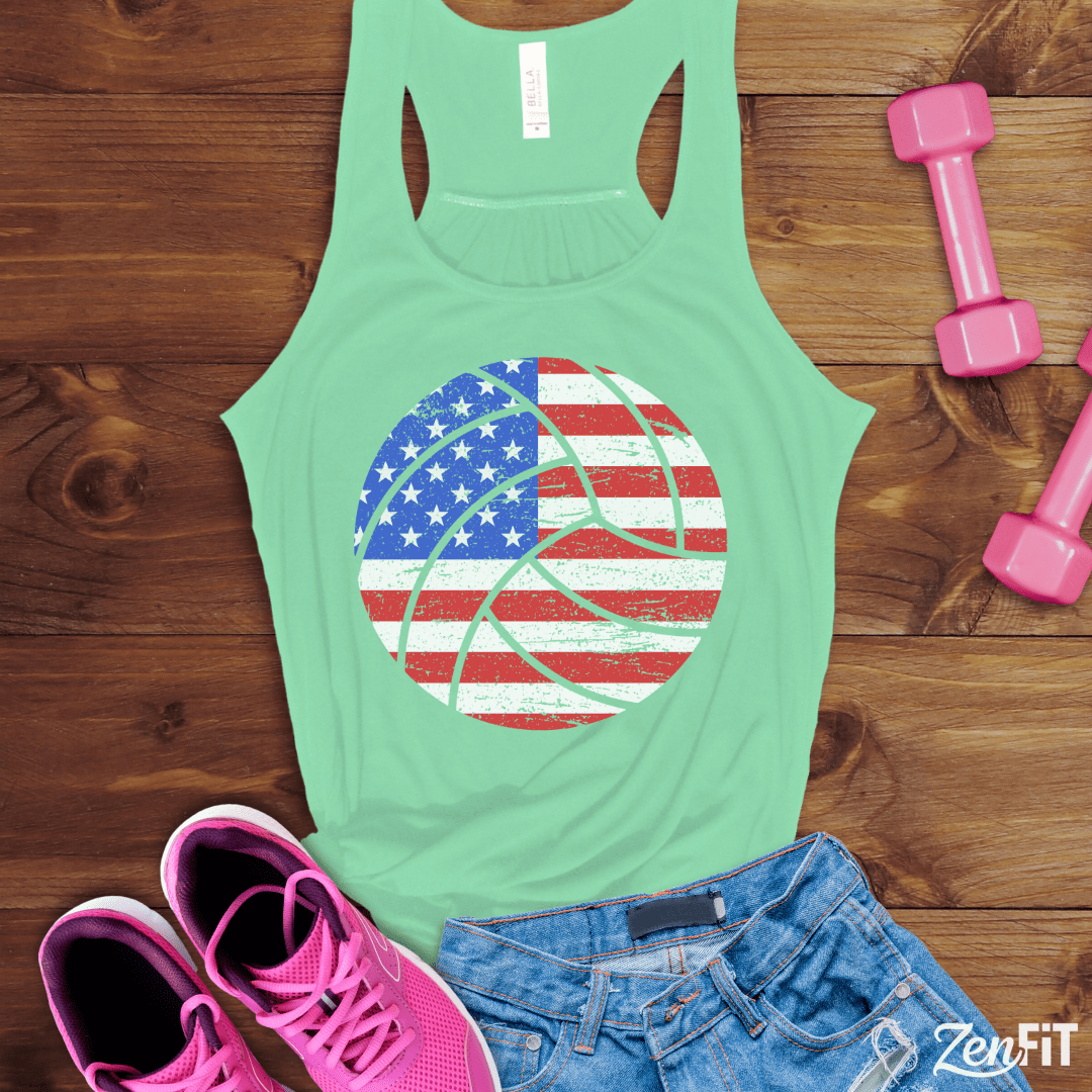 USA Flag Volleyball Tank Top