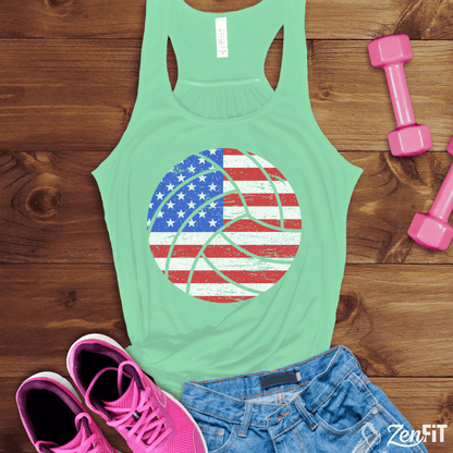 USA Flag Volleyball Tank Top