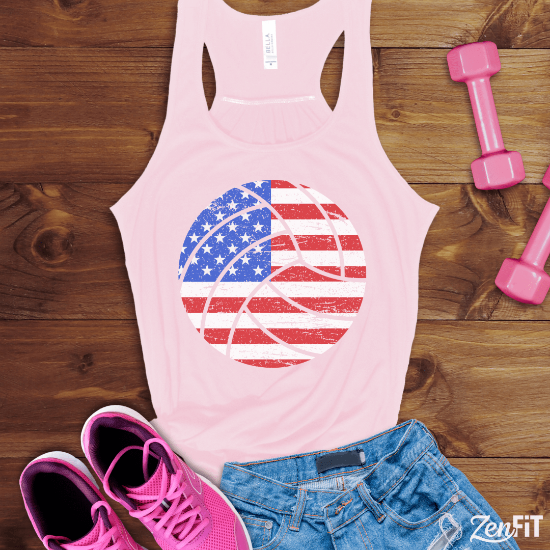 USA Flag Volleyball Tank Top
