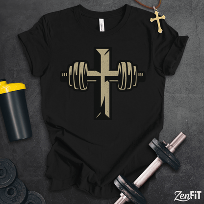 Christian Barbell Cross T-Shirt