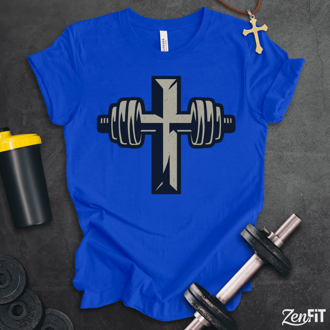Christian Barbell Cross T-Shirt