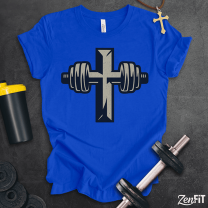 Christian Barbell Cross T-Shirt