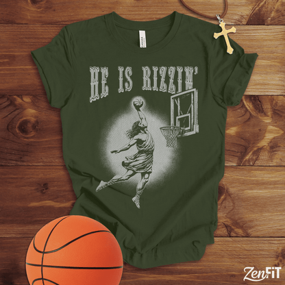 He Is Rizzin' Basketball T-Shirt
